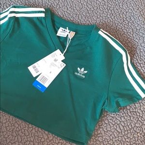 green adidas original crop top